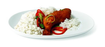 Pečené kuřecí stehno s rýží 