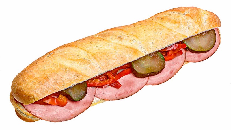 Bageta s uzeným masem