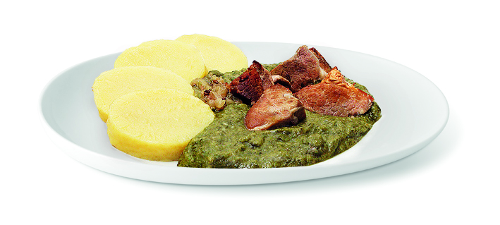 Vepřové výpečky se špenátem