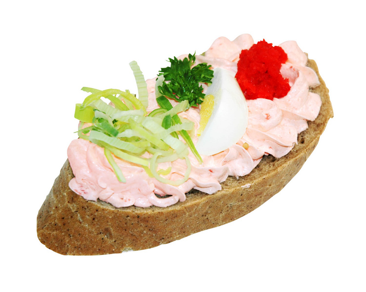 Chlebíček s drcenou treskou